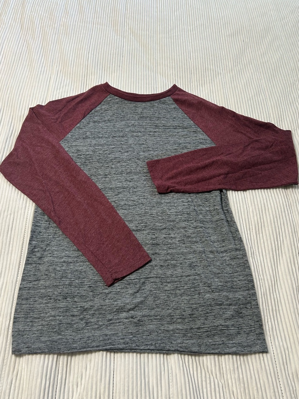 urban pipeline Maroon Raglan Long Sleeve Top with Gray Body